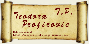 Teodora Profirović vizit kartica
